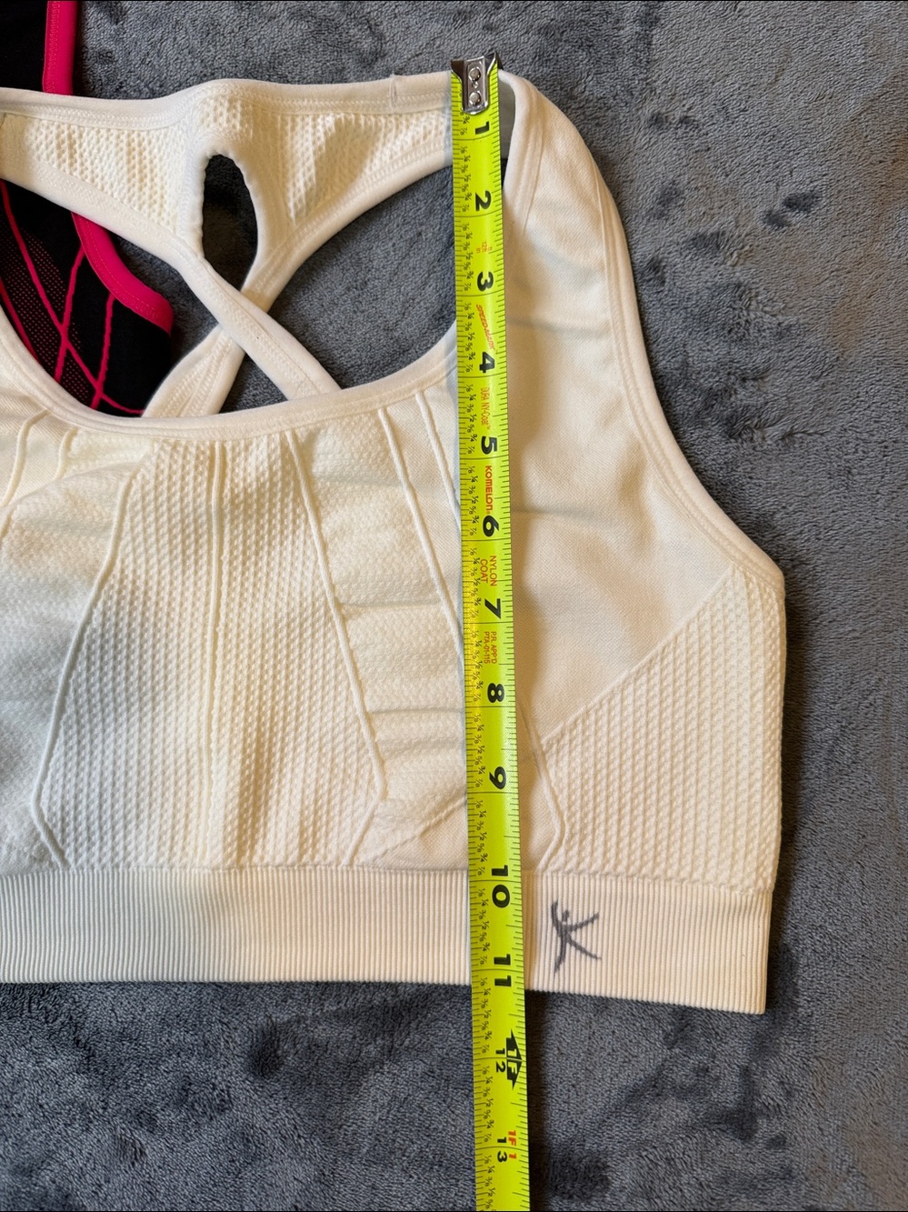 Danskin Racerback Sports Bras - White & Hot Pink/Black -2-Pack - Picture 5 of 6